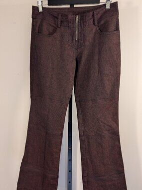 TPHS The People Have Spoken Burgundy/Black Flare Pants Low Rise Y2K | Sz 8